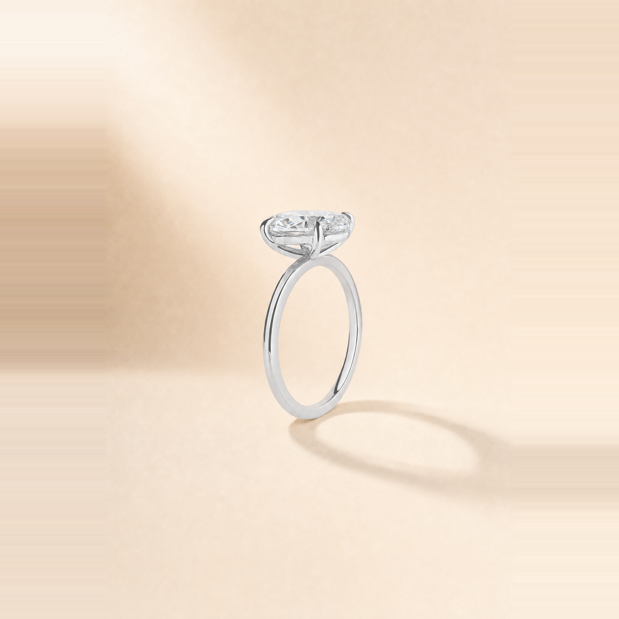 Round Brilliant Solitaire Diamond with Extra-Thin Band — view 7