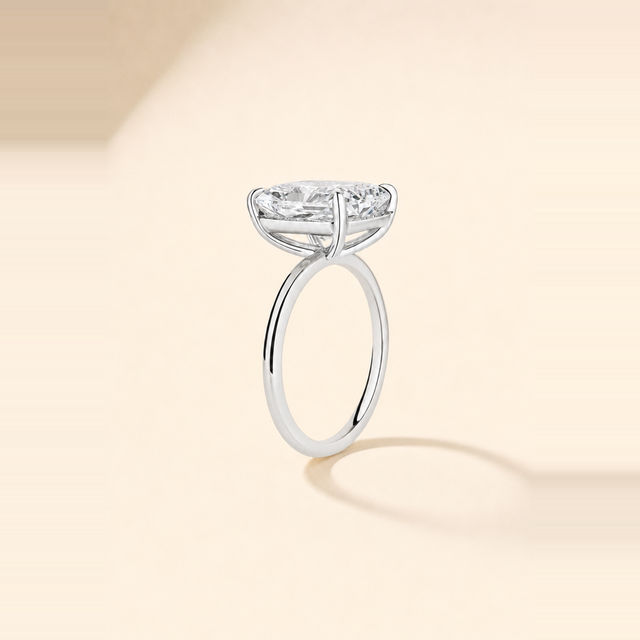 Radiant Solitaire Diamond with Extra Thin Band — view 5