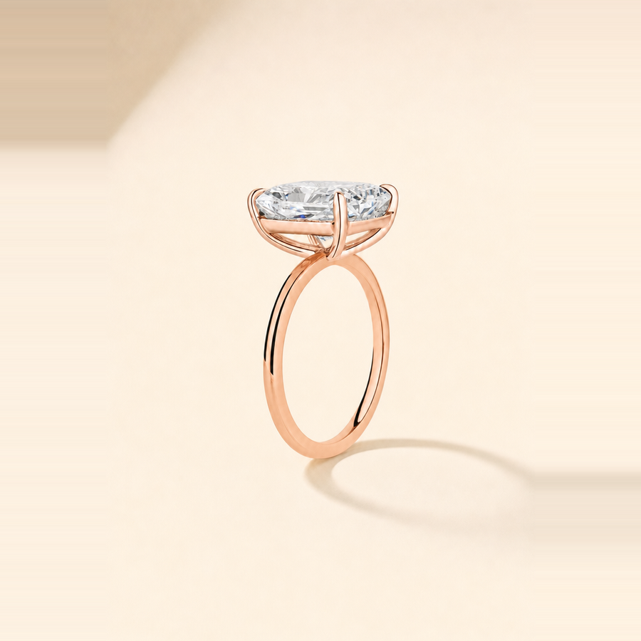 Radiant Solitaire Diamond with Extra Thin Band — view 4