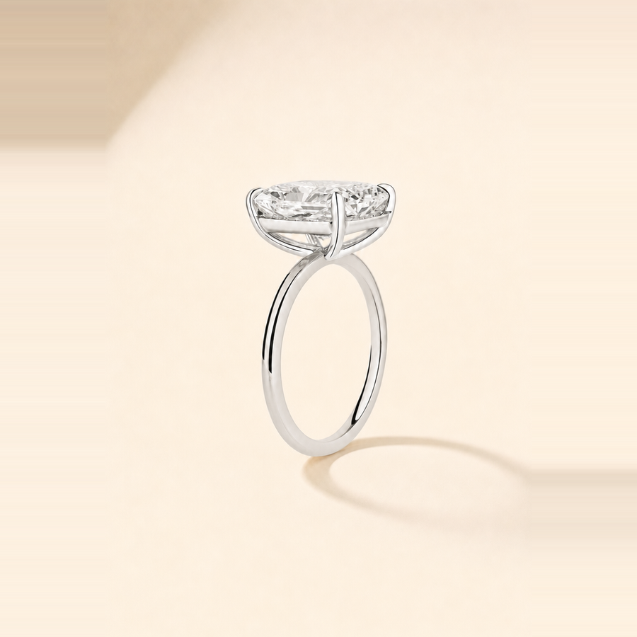Radiant Solitaire Diamond with Extra Thin Band — view 2