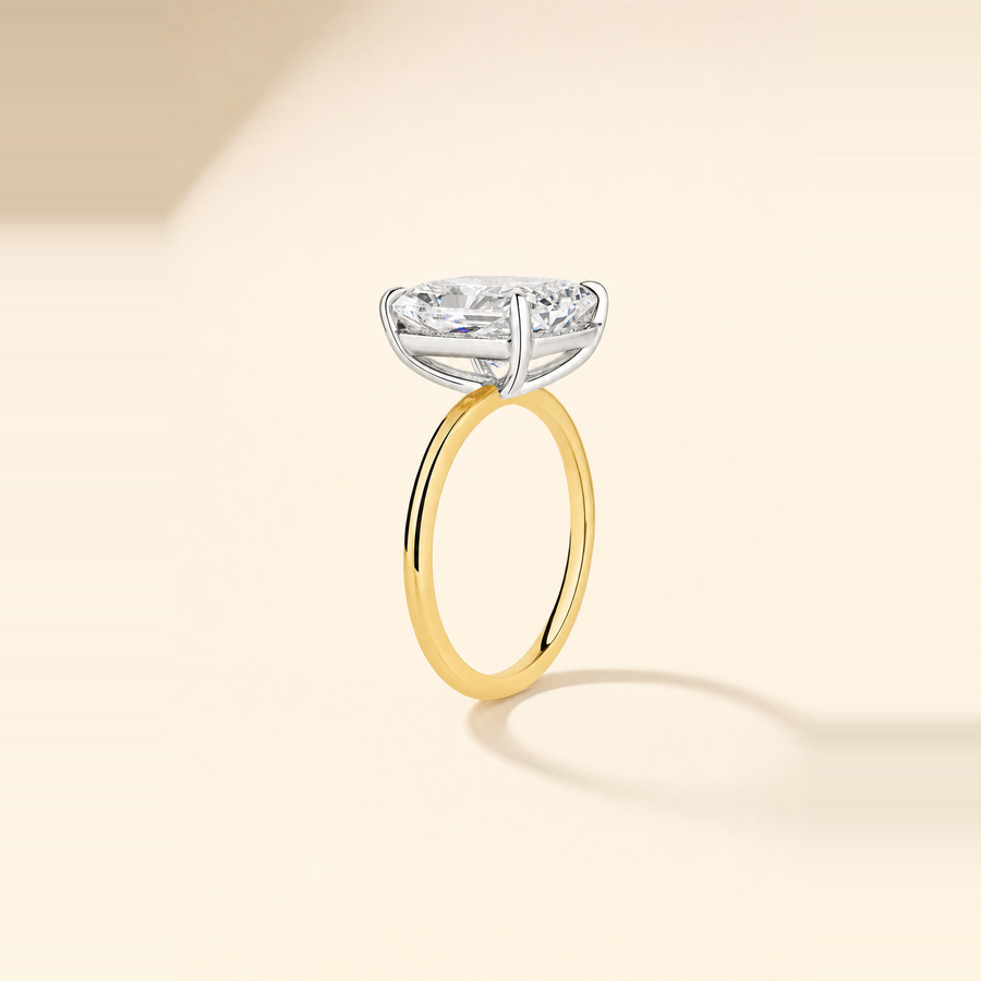 Radiant Solitaire Diamond with Extra Thin Band — view 3