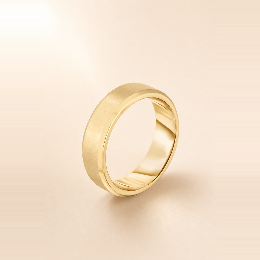 4mm Contrast + Beveled Wedding Band — view 3