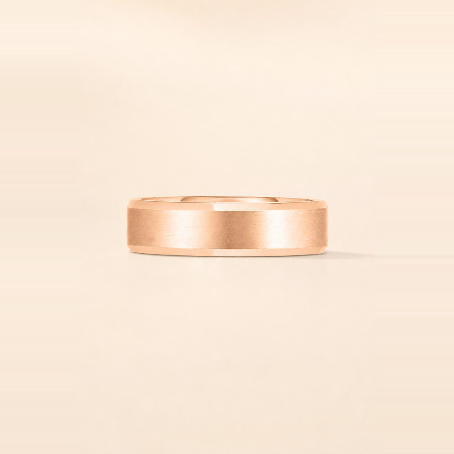 4mm Contrast + Beveled Wedding Band — view 6