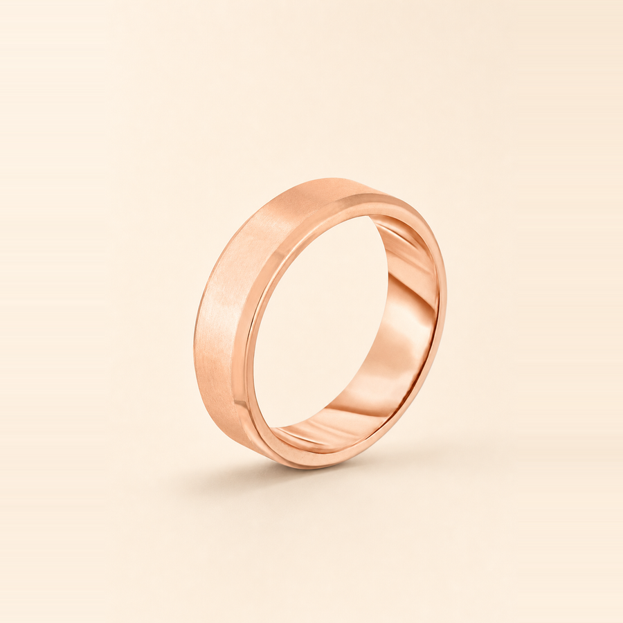 4mm Contrast + Beveled Wedding Band — view 7