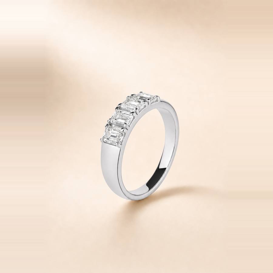 4-Stone Emerald Cut Wedding Band — view 7