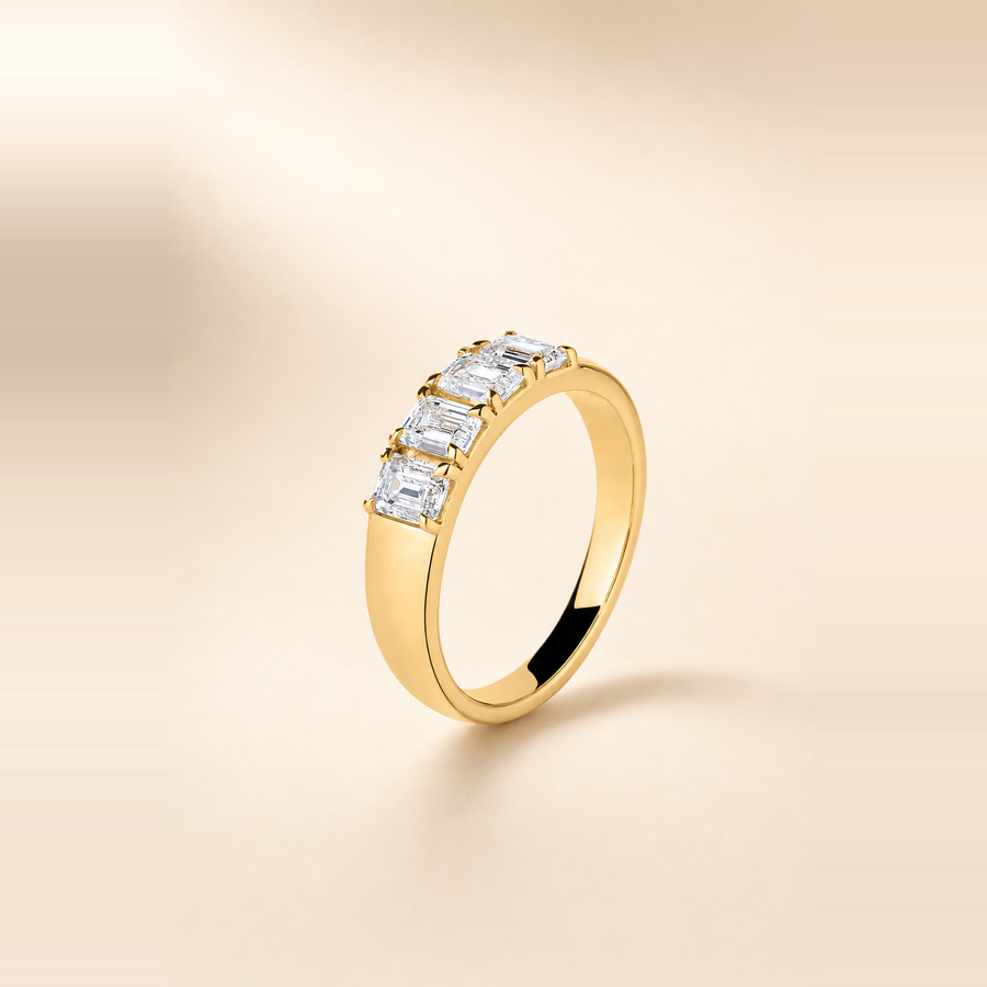 4-Stone Emerald Cut Wedding Band — view 3