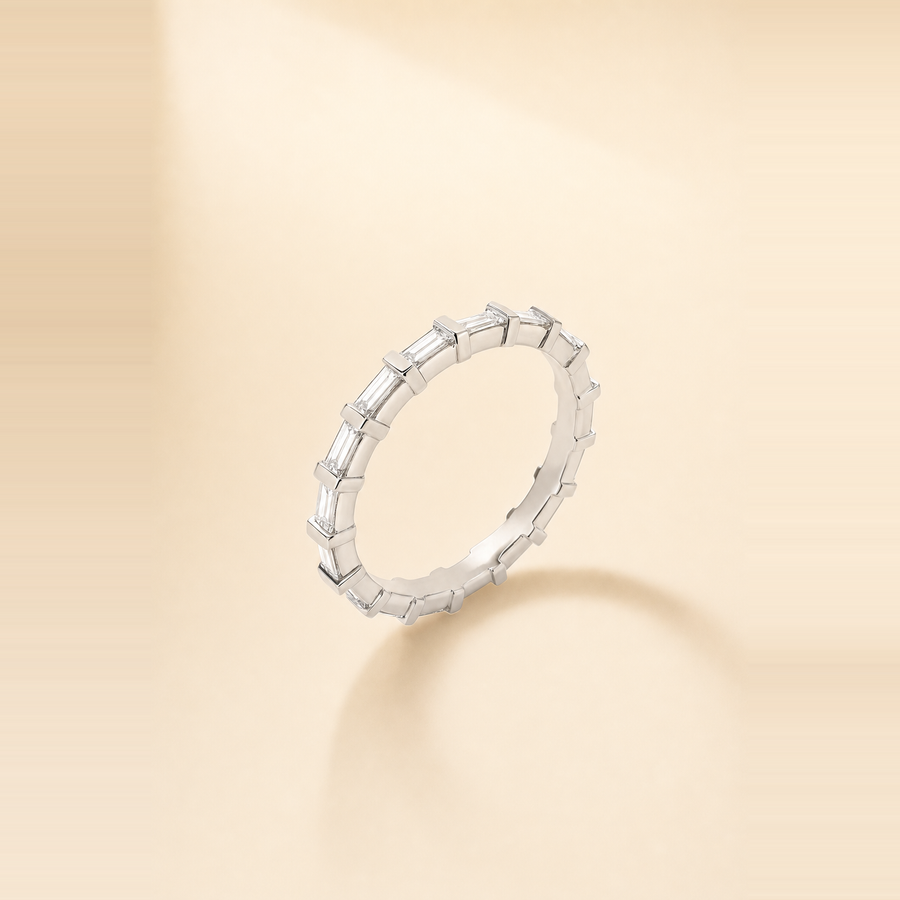 Baguette Bar-Set Diamond Eternity Band — view 3
