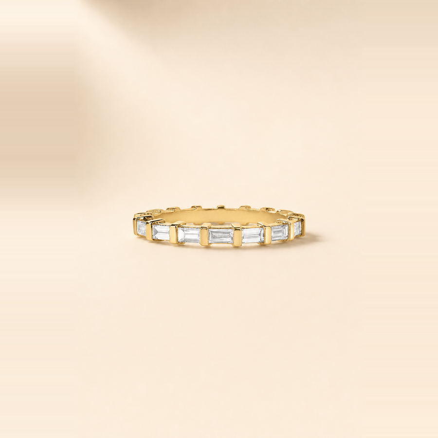Baguette Bar-Set Diamond Eternity Band — view 4