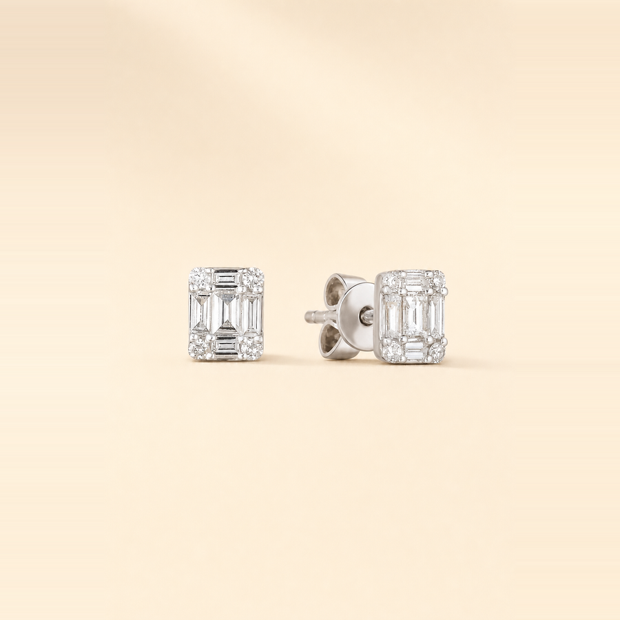 Petite Emerald Illusion Studs — view 1