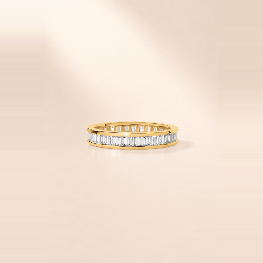 Baguette Channel Set Diamond Eternity Band — view 5