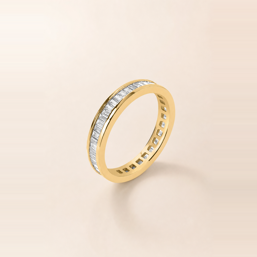 Baguette Channel Set Diamond Eternity Band — view 6