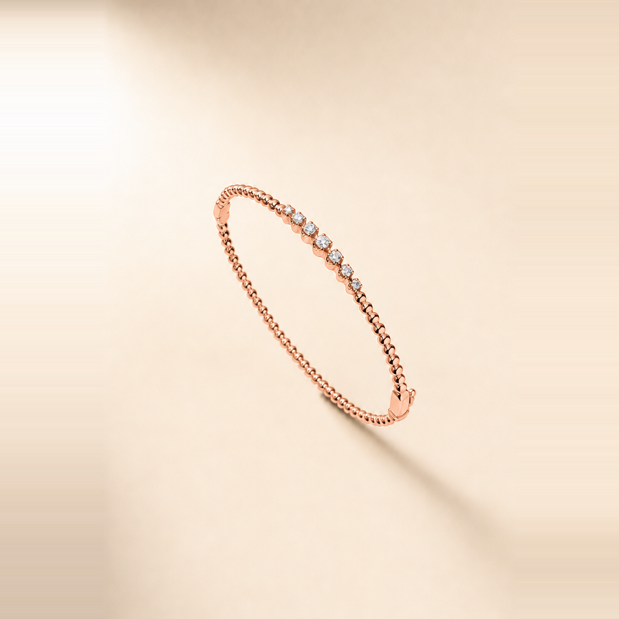 Diamond Cluster Bead Bangle — view 4