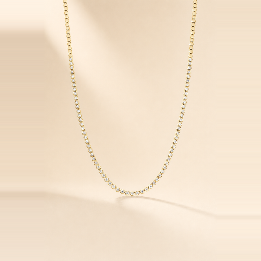 Bezel Mini Diamond Tennis Necklace — view 1