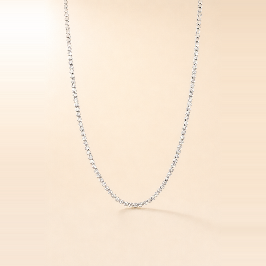 Bezel Mini Diamond Tennis Necklace — view 2