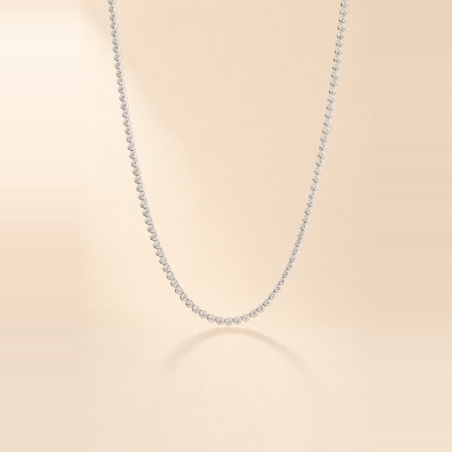 Bezel Mini Diamond Tennis Necklace — view 4