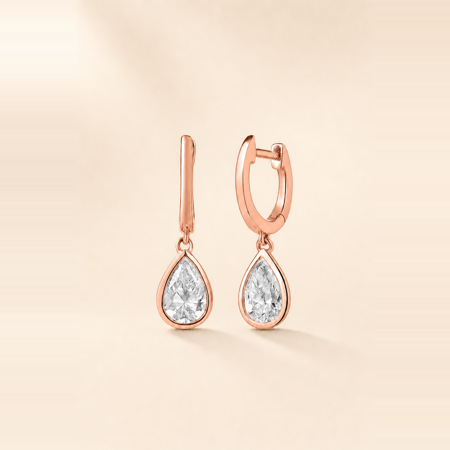 Framed Diamond Drop Earrings — view 3