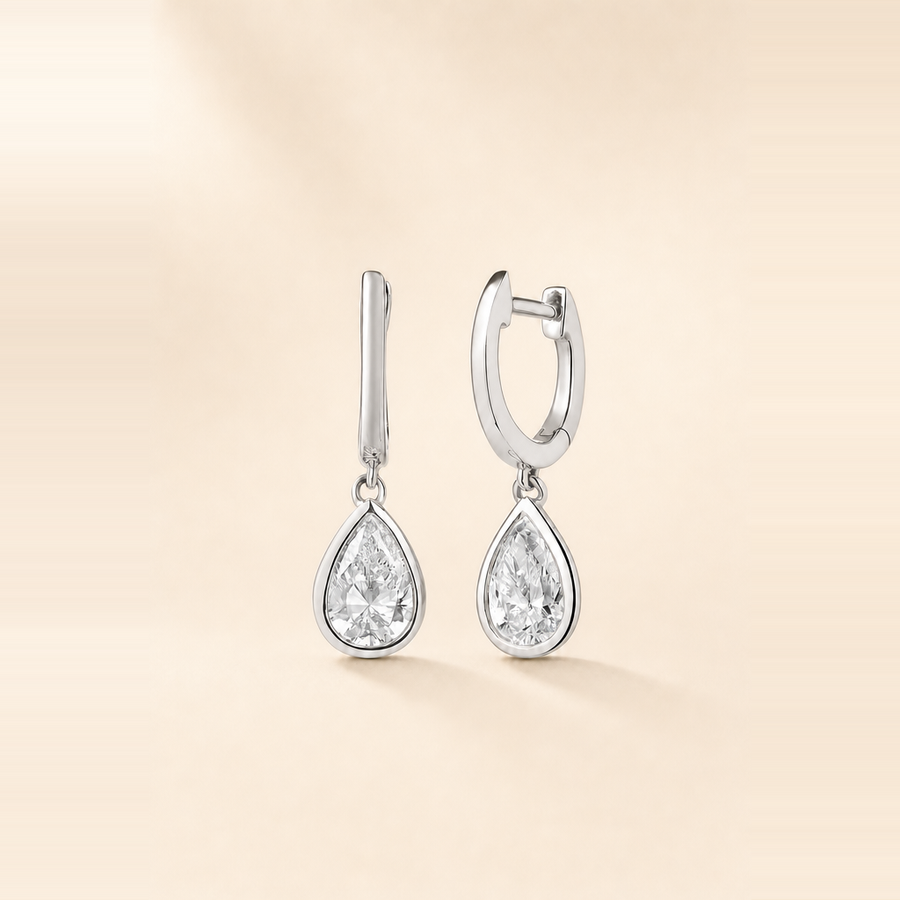 Framed Diamond Drop Earrings — view 2