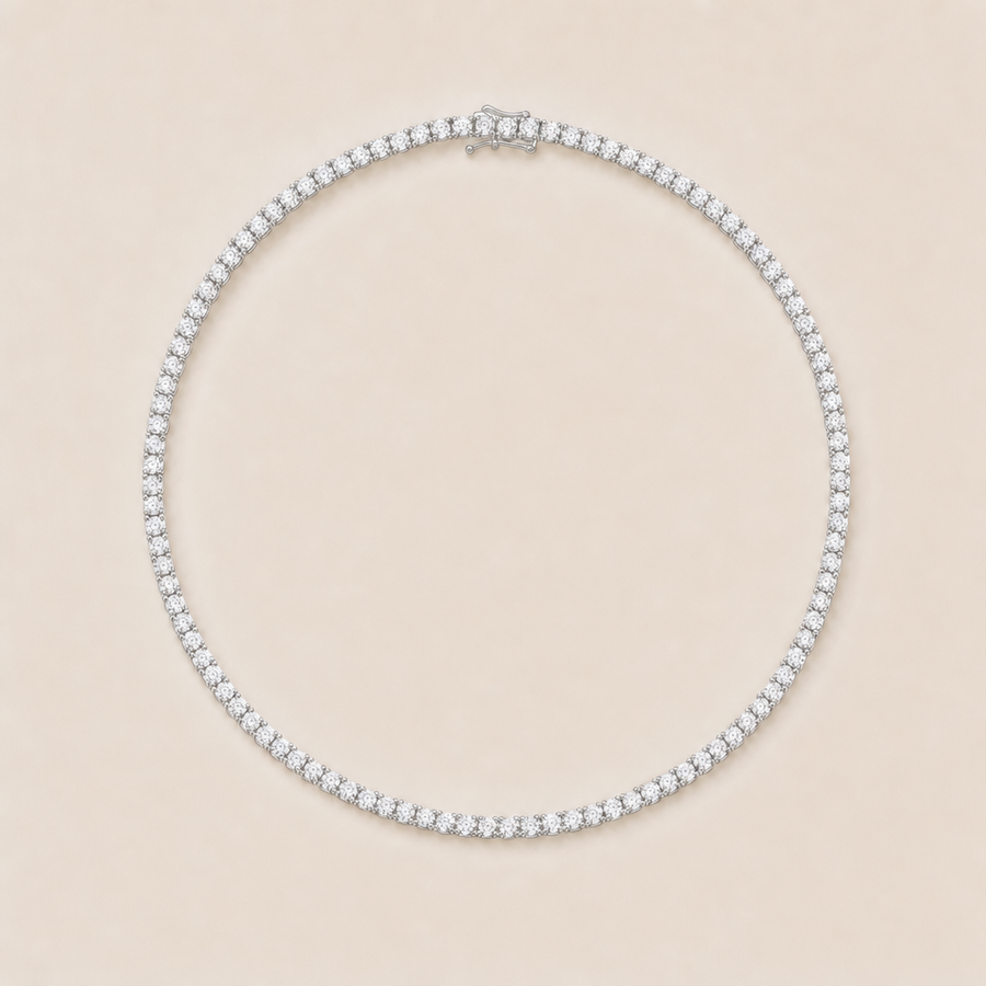 Classic Diamond Tennis Necklace — view 2