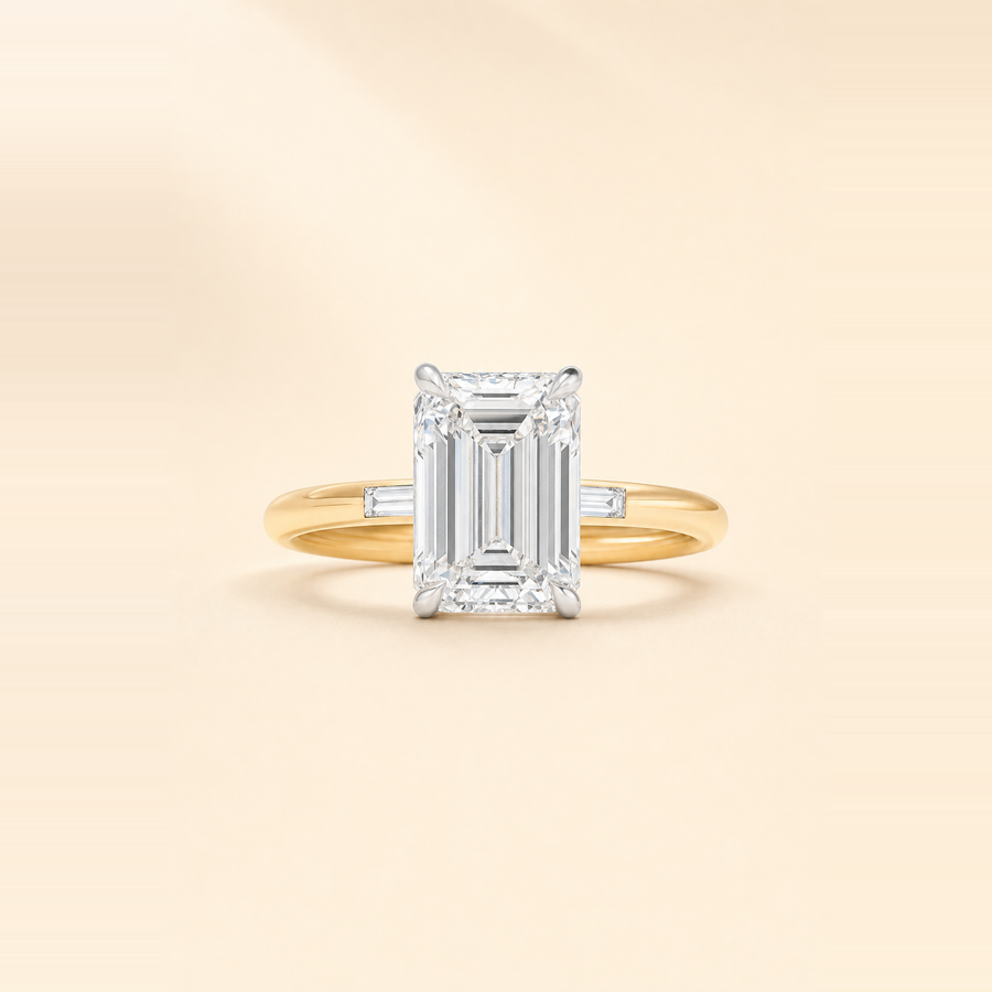 Solitaire with Baguette Inlay Diamond Band — view 7