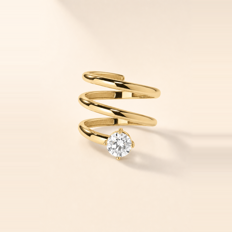 Diamond Triple Coil Ring — view 1