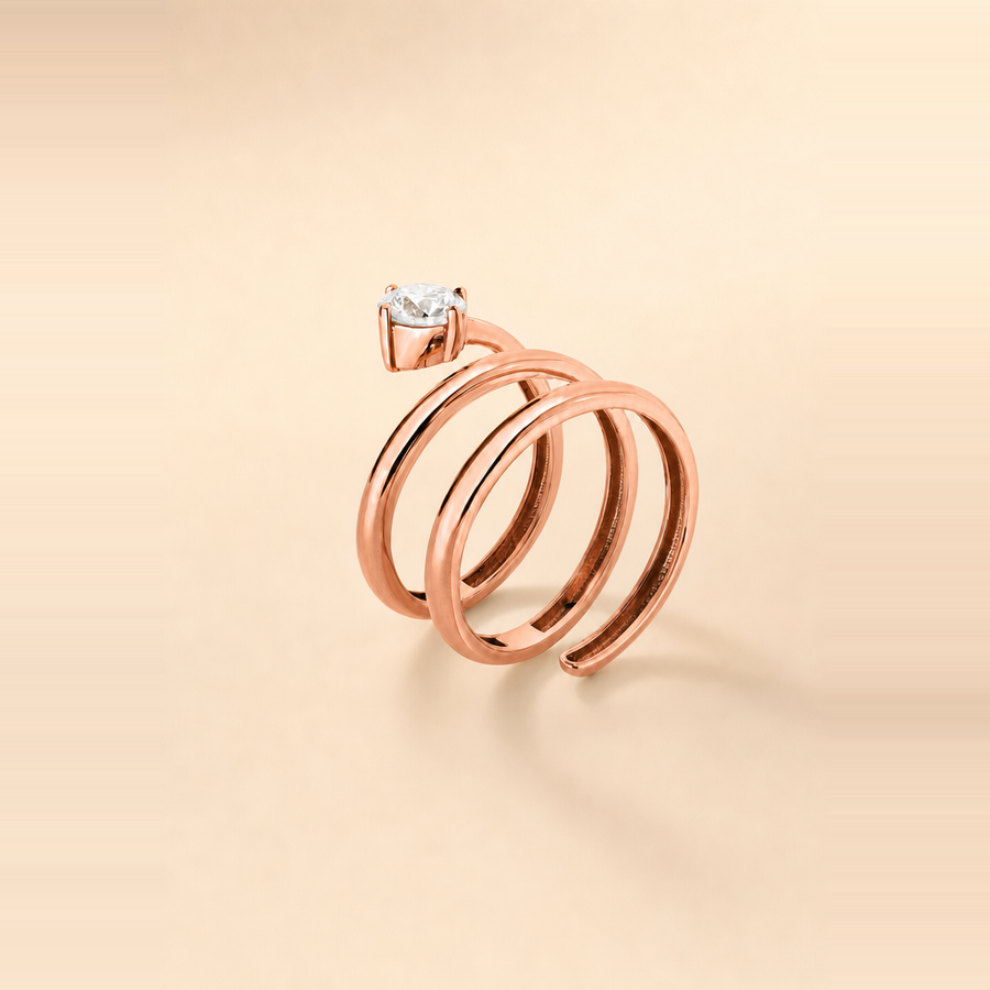 Diamond Triple Coil Ring — view 4