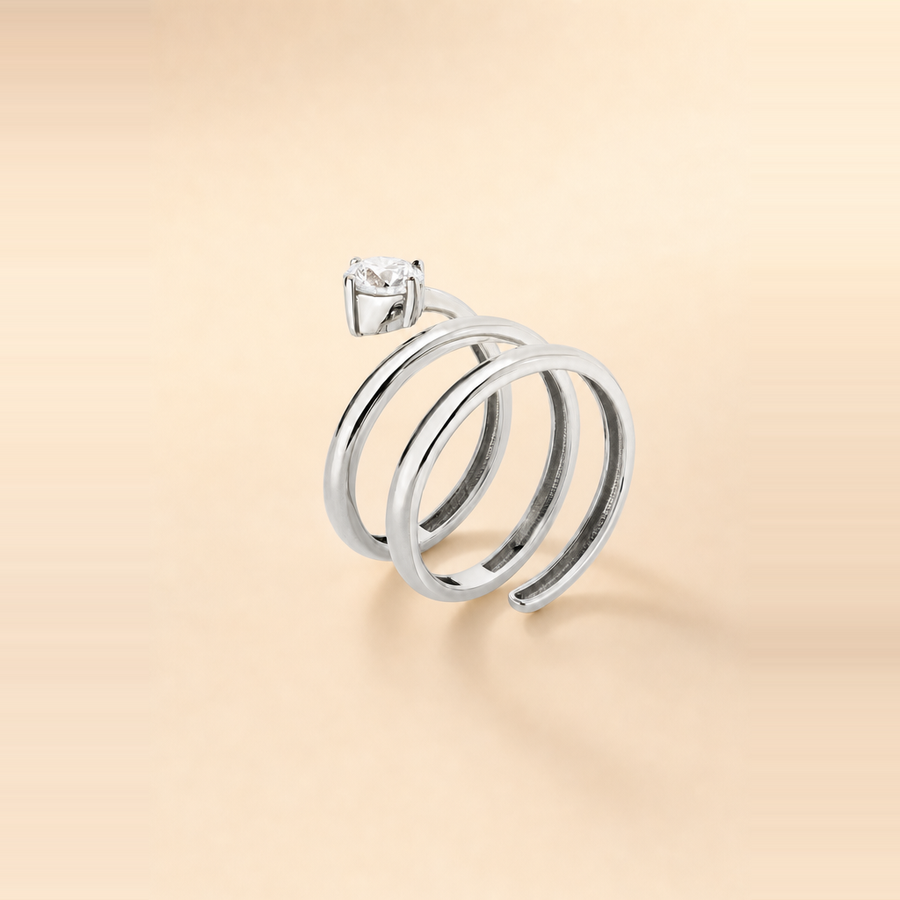 Diamond Triple Coil Ring — view 2