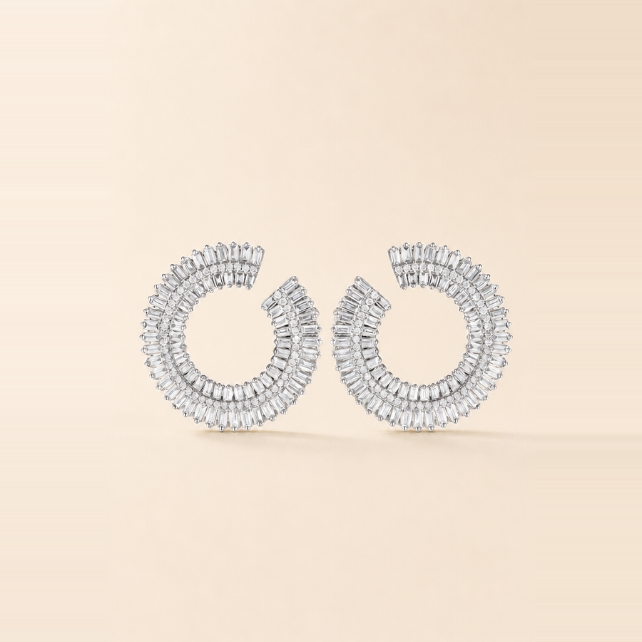 Fanned Diamond Statement Earrings — view 5