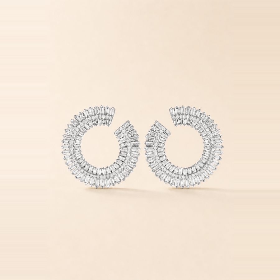 Fanned Diamond Statement Earrings — view 2