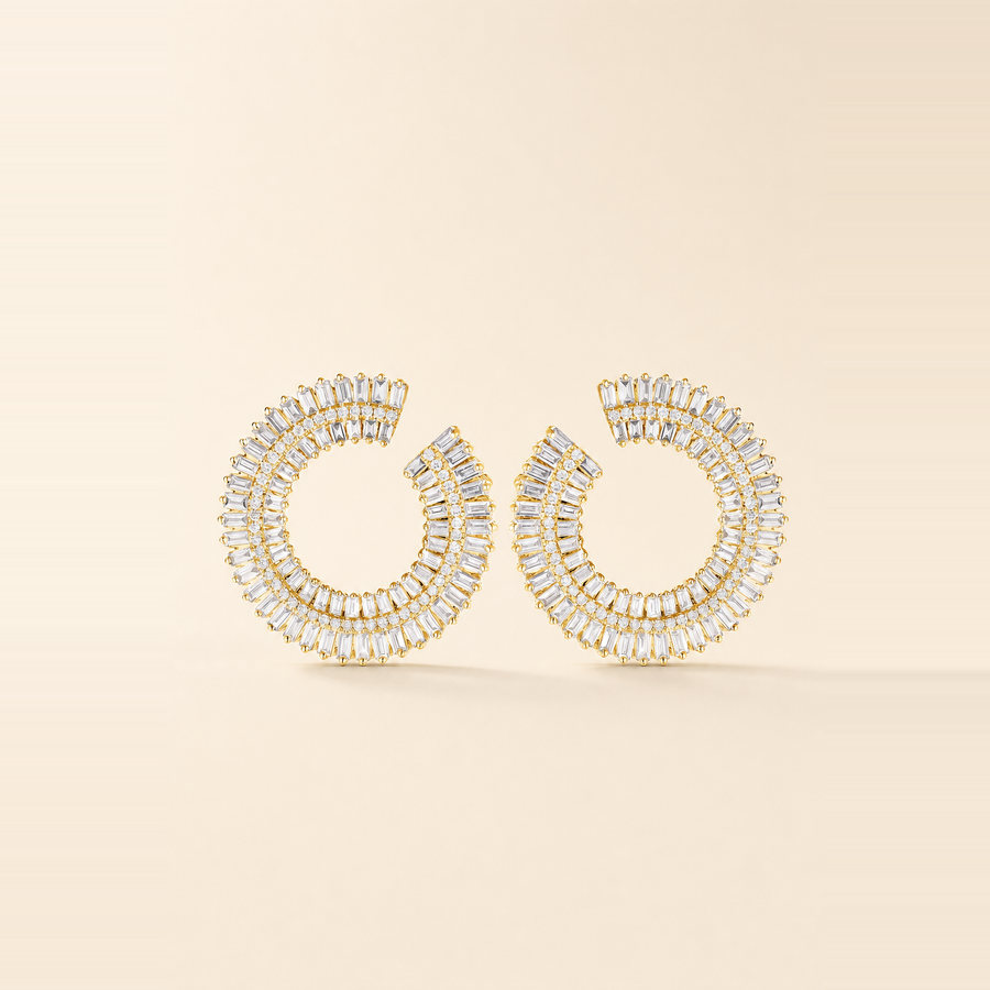 Fanned Diamond Statement Earrings — view 3