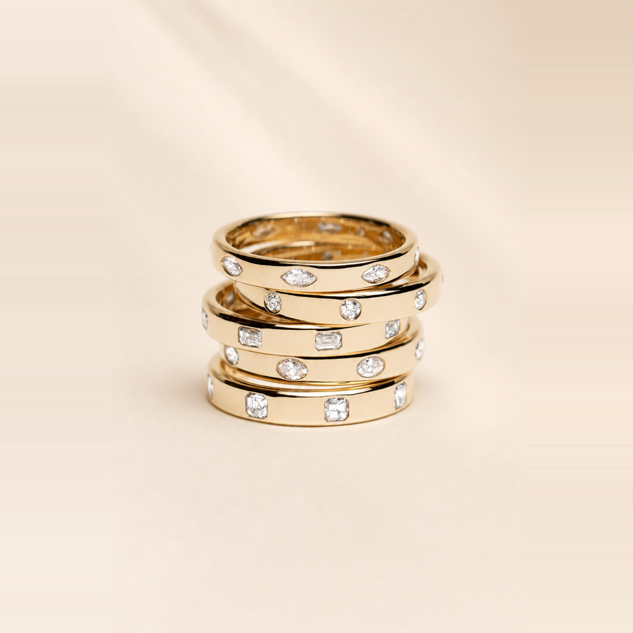 Diamond Inlay Eternity Band — view 9