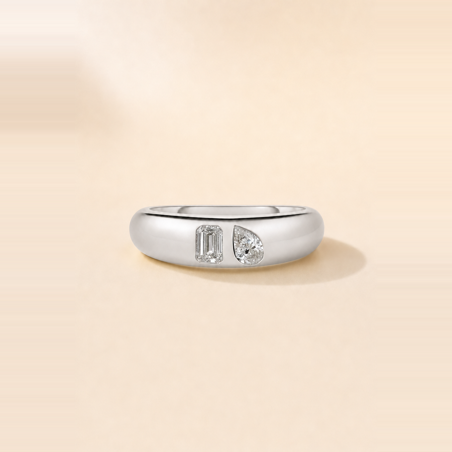 Diamond Inlay Duo Ring — view 6