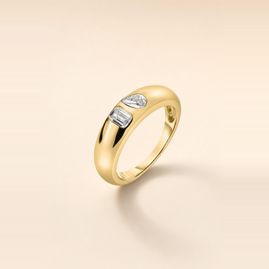 Diamond Inlay Duo Ring — view 3