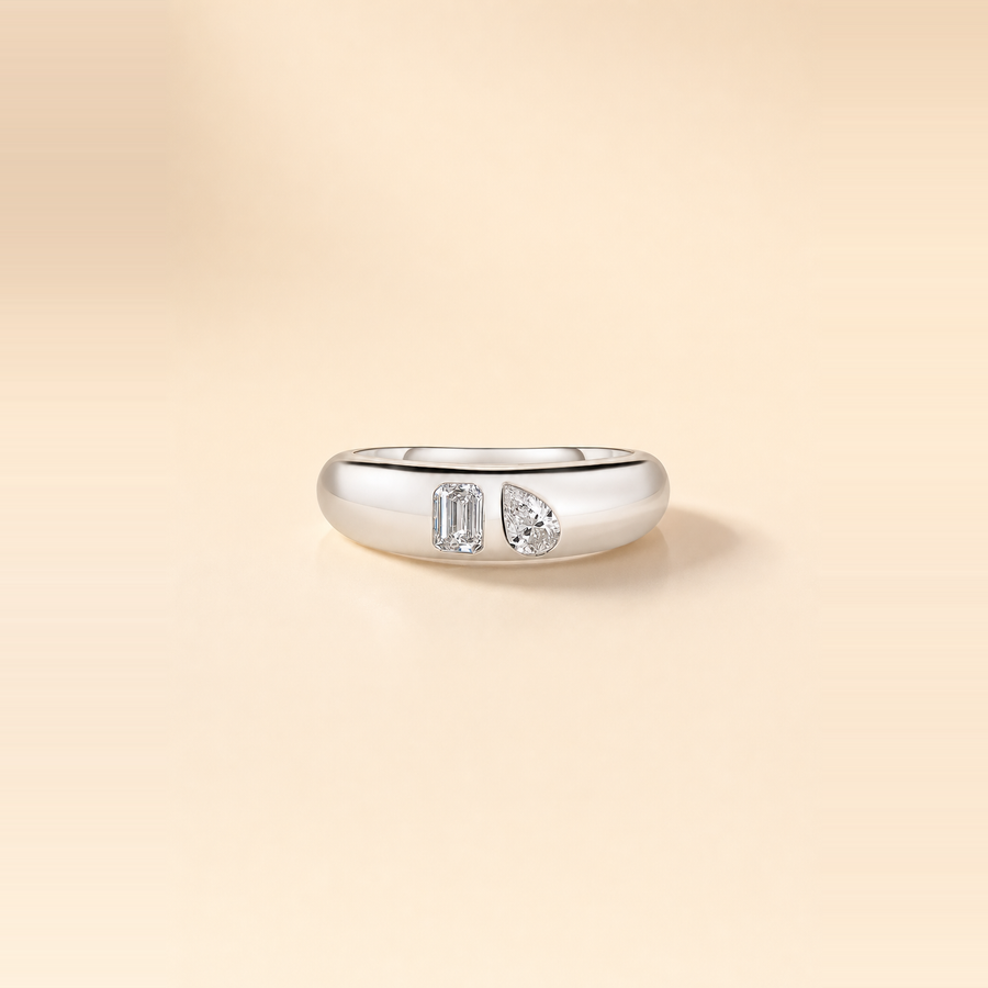 Diamond Inlay Duo Ring — view 2