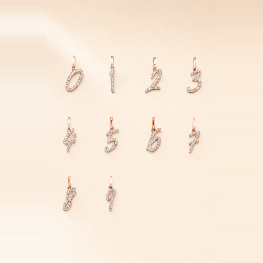 Diamond Number Pendant — view 7