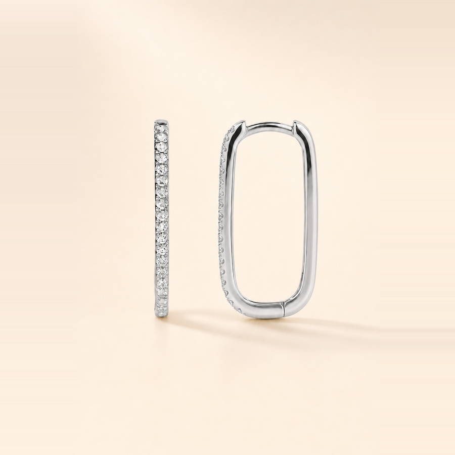 Diamond Rectangle Hoops — view 4