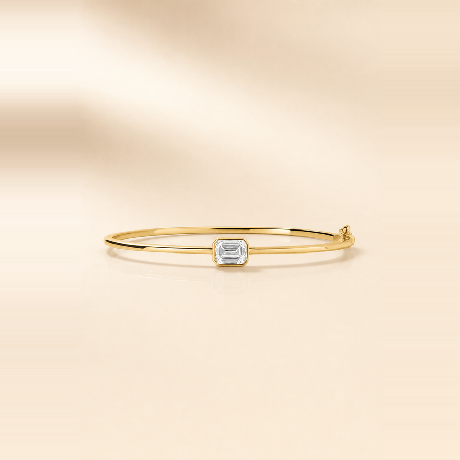 Emerald Solitaire Bangle — view 1