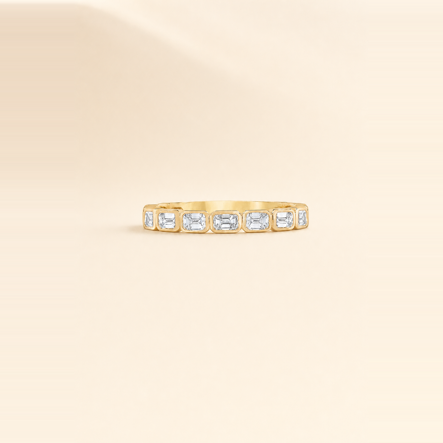 Emerald Shared Prong 3/4 Diamond Eternity Band — view 5