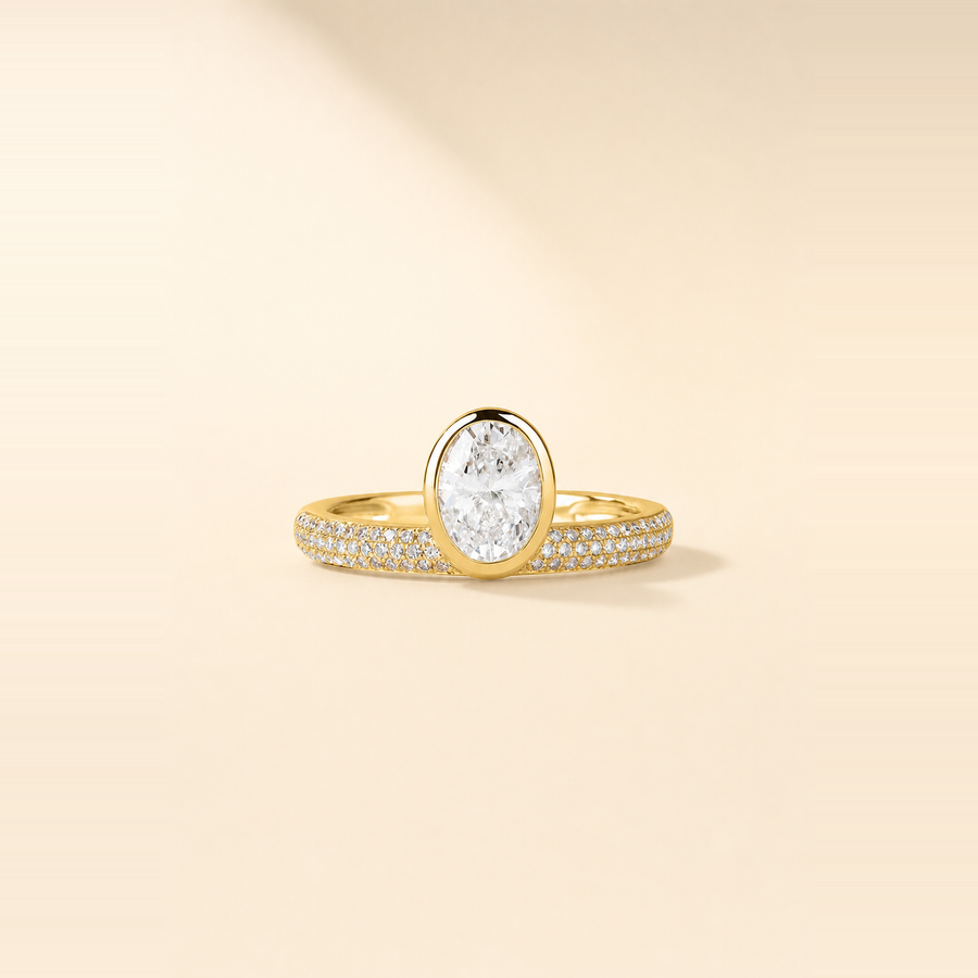 Oval Floating Bezel with Pavé Band — view 1