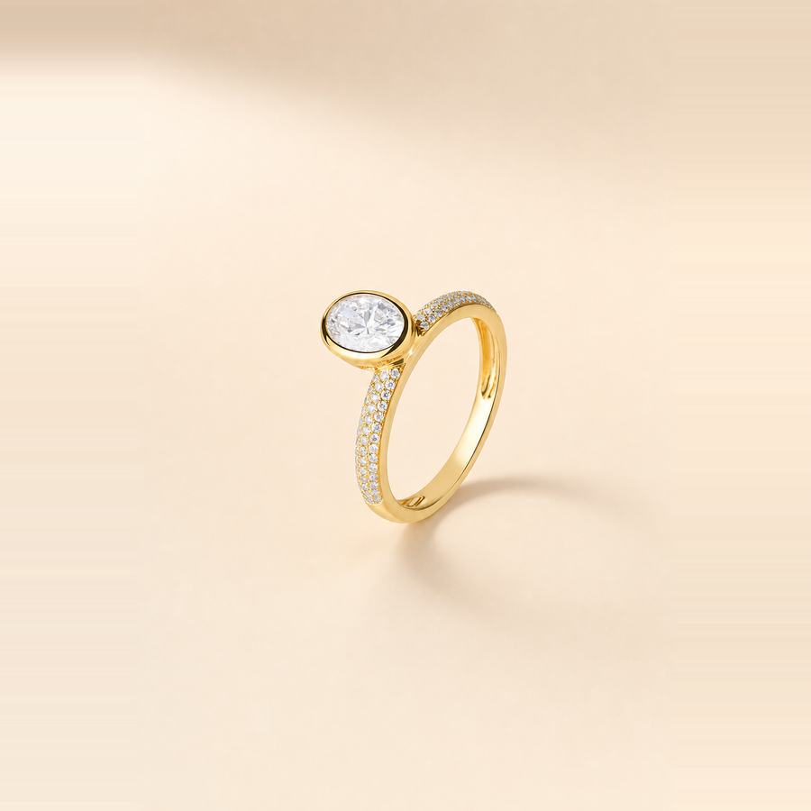 Oval Floating Bezel with Pavé Band — view 4