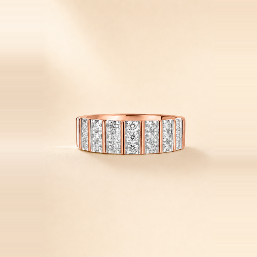Fluted Triple Diamond Eternity Band — view 10