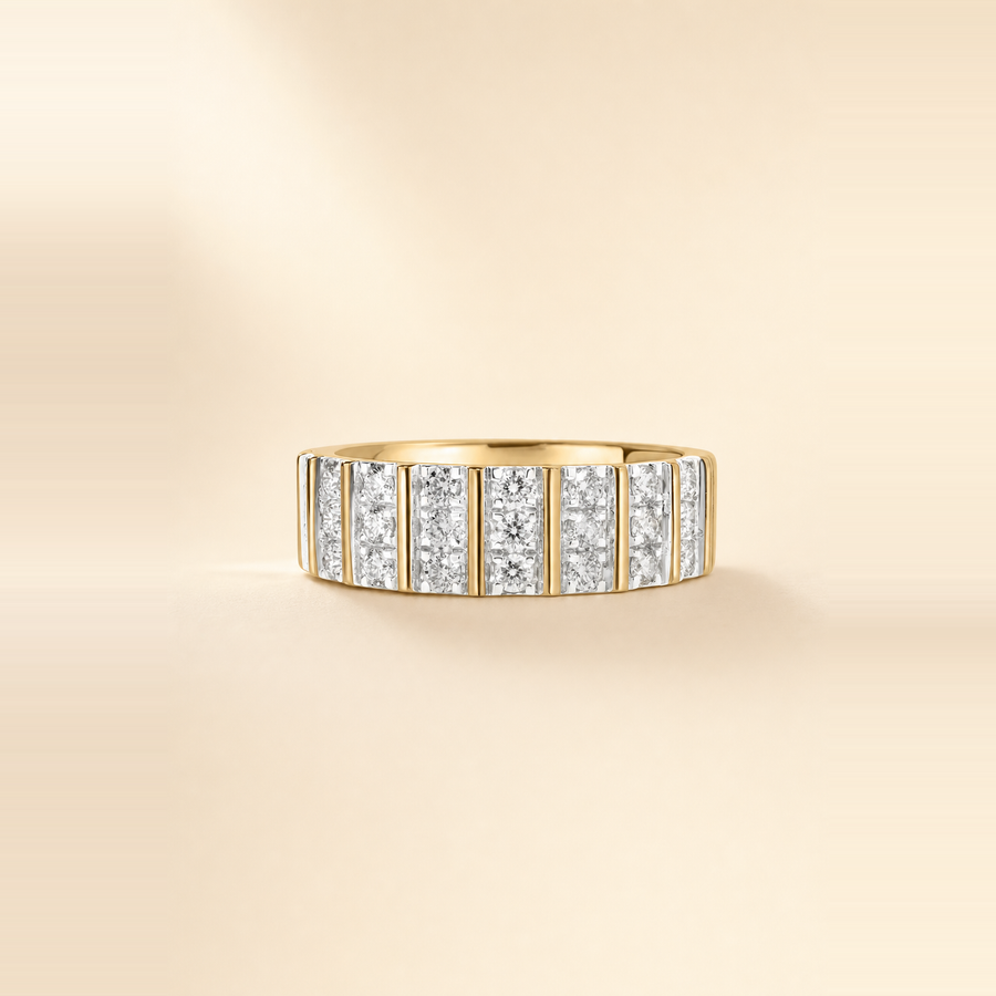 Fluted Triple Diamond Eternity Band — view 5