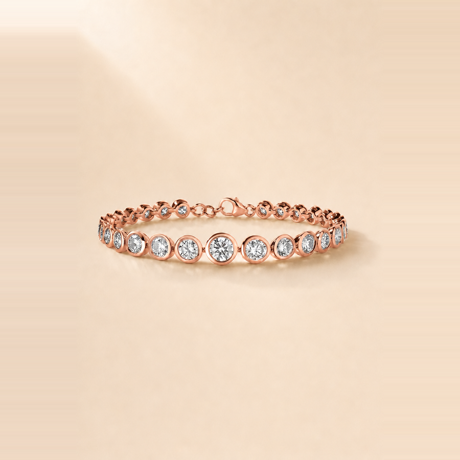 Graduated Bezel Diamond Tennis Bracelet — view 3