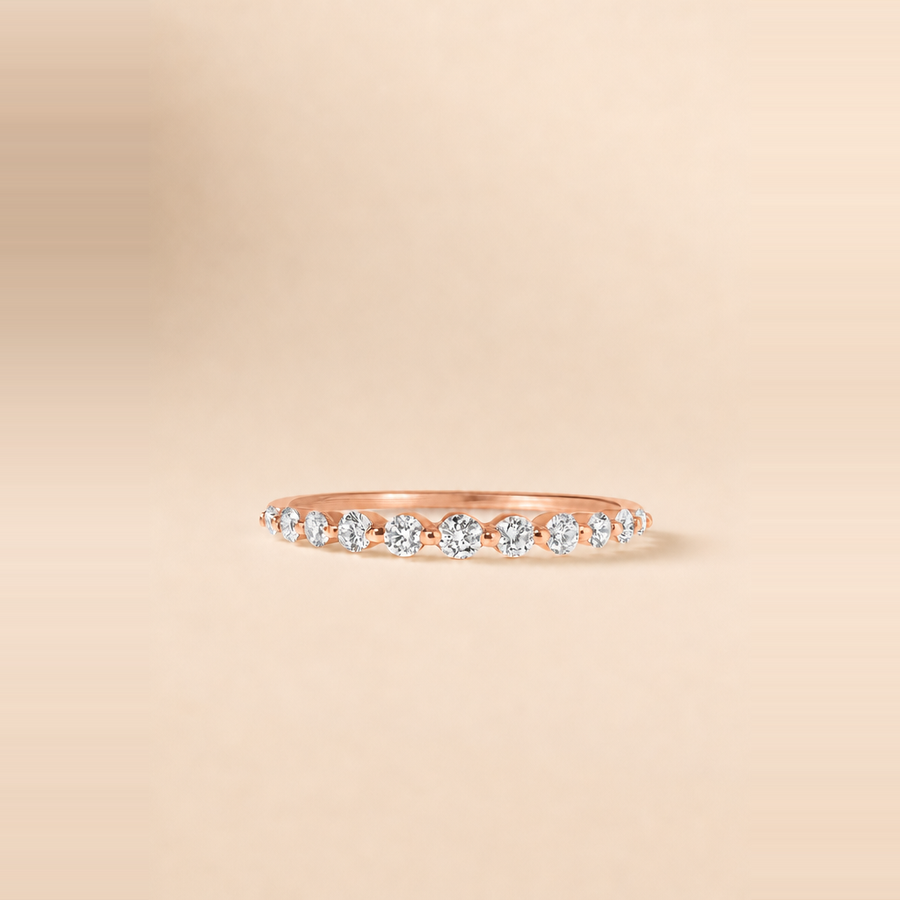 Graduated Single Prong Diamond Ring — view 5