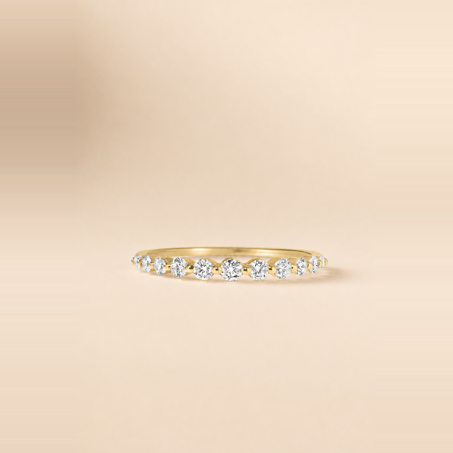 Graduated Single Prong Diamond Ring — view 3
