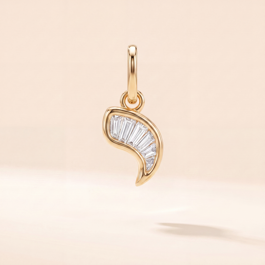Baguette Hebrew Letter Pendant — view 10