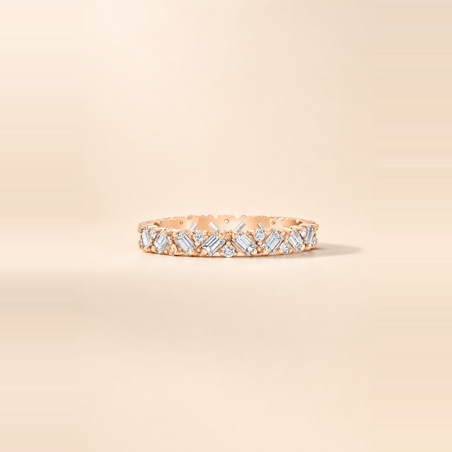 Baguette Cluster Set Diamond Eternity Band — view 7