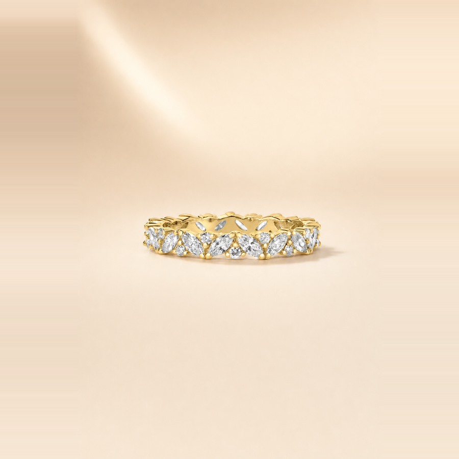 Marquise Cluster Set Diamond Eternity Band — view 5