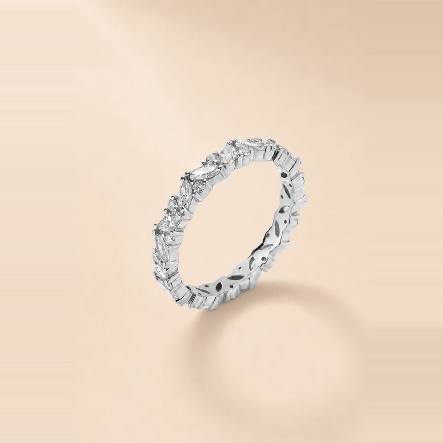 Marquise Cluster Set Diamond Eternity Band — view 10