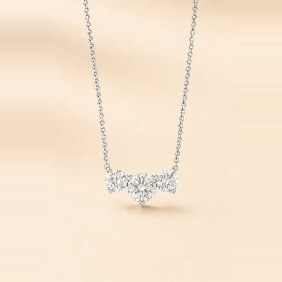 Diamond Cluster Pendant Necklace — view 2