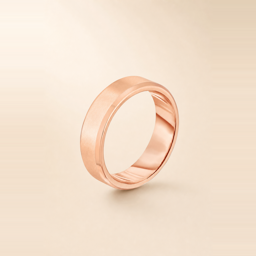 6mm Contrast + Beveled Wedding Band — view 7